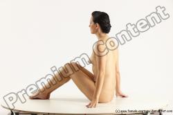 Nude Woman White Sitting poses - ALL Slim long brown Sitting poses - simple Multi angle poses Pinup